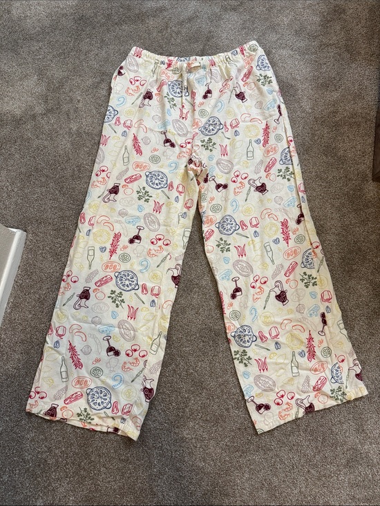Sincerly Jules Pants - Sincerely Jules Cream Lounge Joggers with Multicolor Food Print